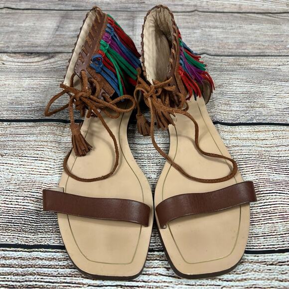 Zara Multicolor Fringe Sandals - Picture 10 of 13